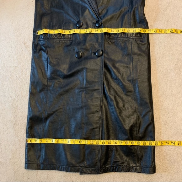 John Weitz Vintage Leather Trench Coat size Medium - Picture 7 of 10